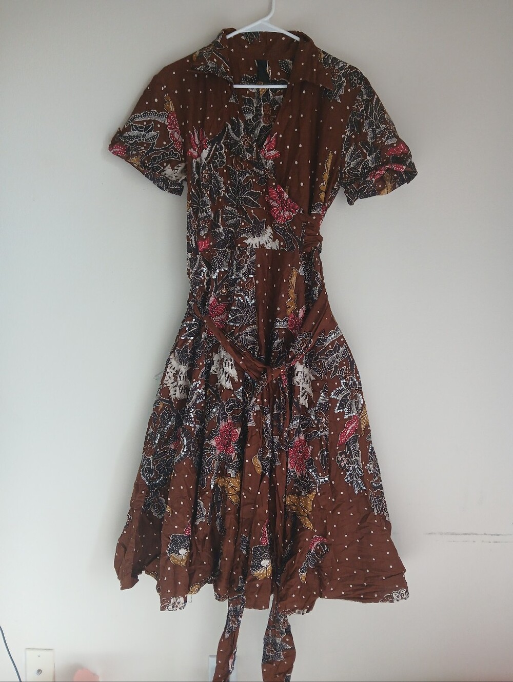 Gado Gado Dress Boho Cotton Size 12 Wrap Around Belt